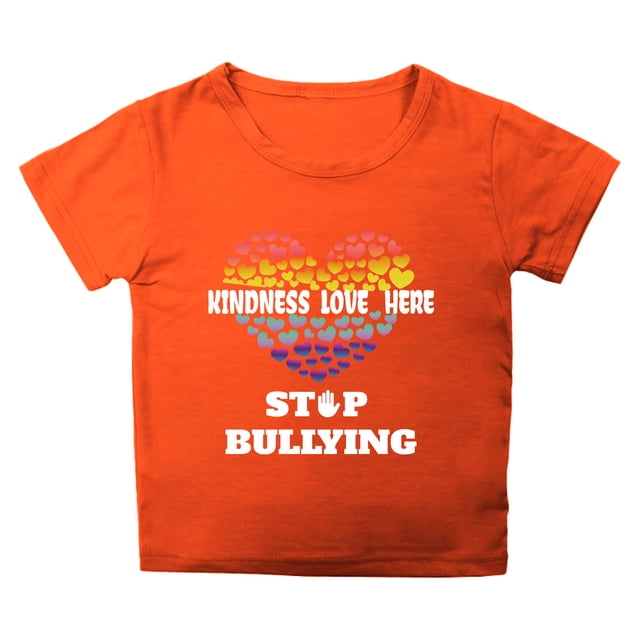 Toddler Girls Summer Tops Tees Unity Day Shirt Unisex Heart Pattern Print Cartoon Print Casual Short Sleeve Cotton Inspirational Tee Blouse Spring Shirts For Boy 4-5T