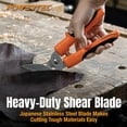 thumbnail image 4 of POWERTEC 10" Heavy Duty Scissors – Long-Blade Cutter with Curved Serrated Edge, Multipurpose Industrial Shears for Carpet, Cardboard, Leather, Upholstery, Fabric, Gardening & DIY (72396N), 4 of 7