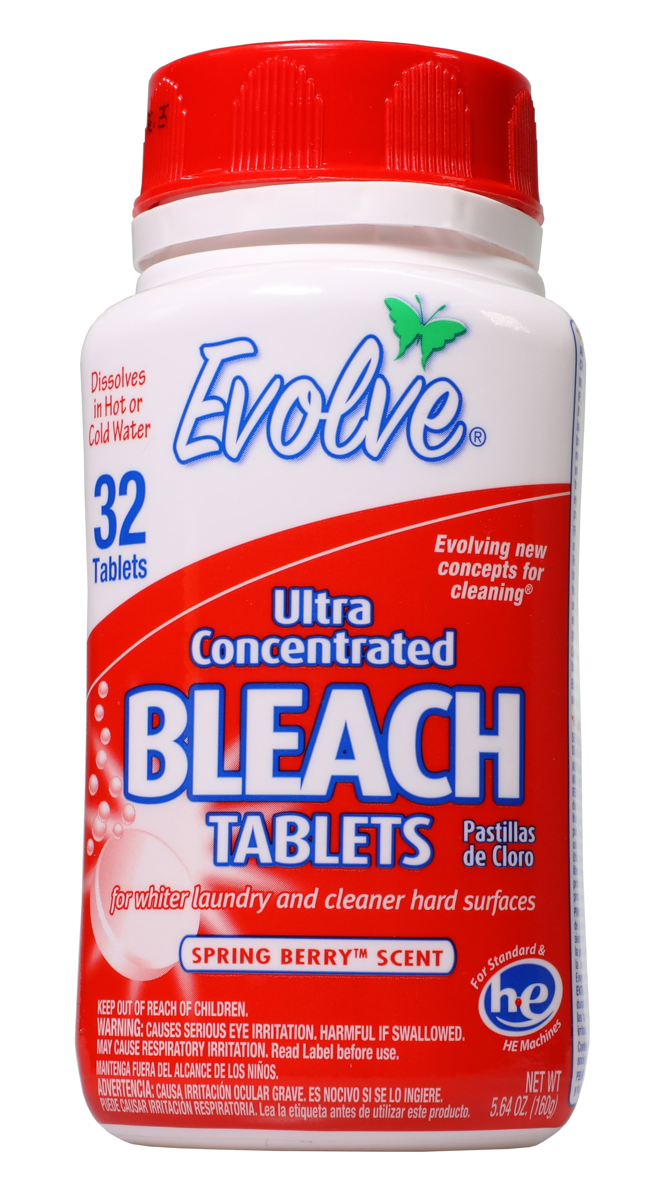 Evolve Ultra Concentrated Bleach Tablets, Spring Berry Scent, 32 ct