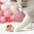 thumbnail image 3 of Colourful Cat Ball, Handmade Plush Bouncy Ball And Bark Interactive Toy For Cats Kittens Training, 3 of 5