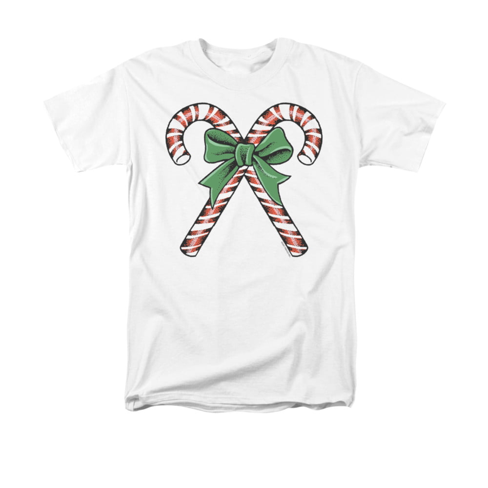Unknown - Christmas Candy Canes Santa's Candies Christmas Print Adult T ...