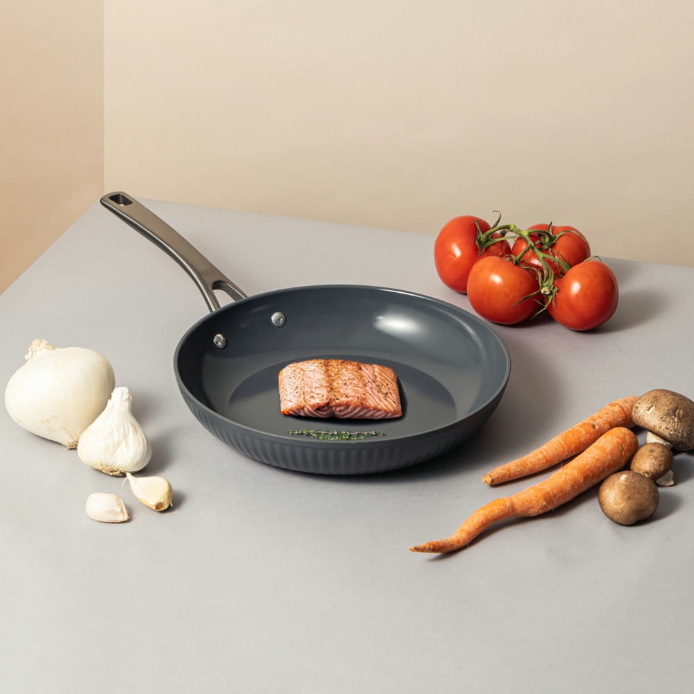 Thyme & Table 10" Non-Stick Signature Ribbed Fry Pan - Grey