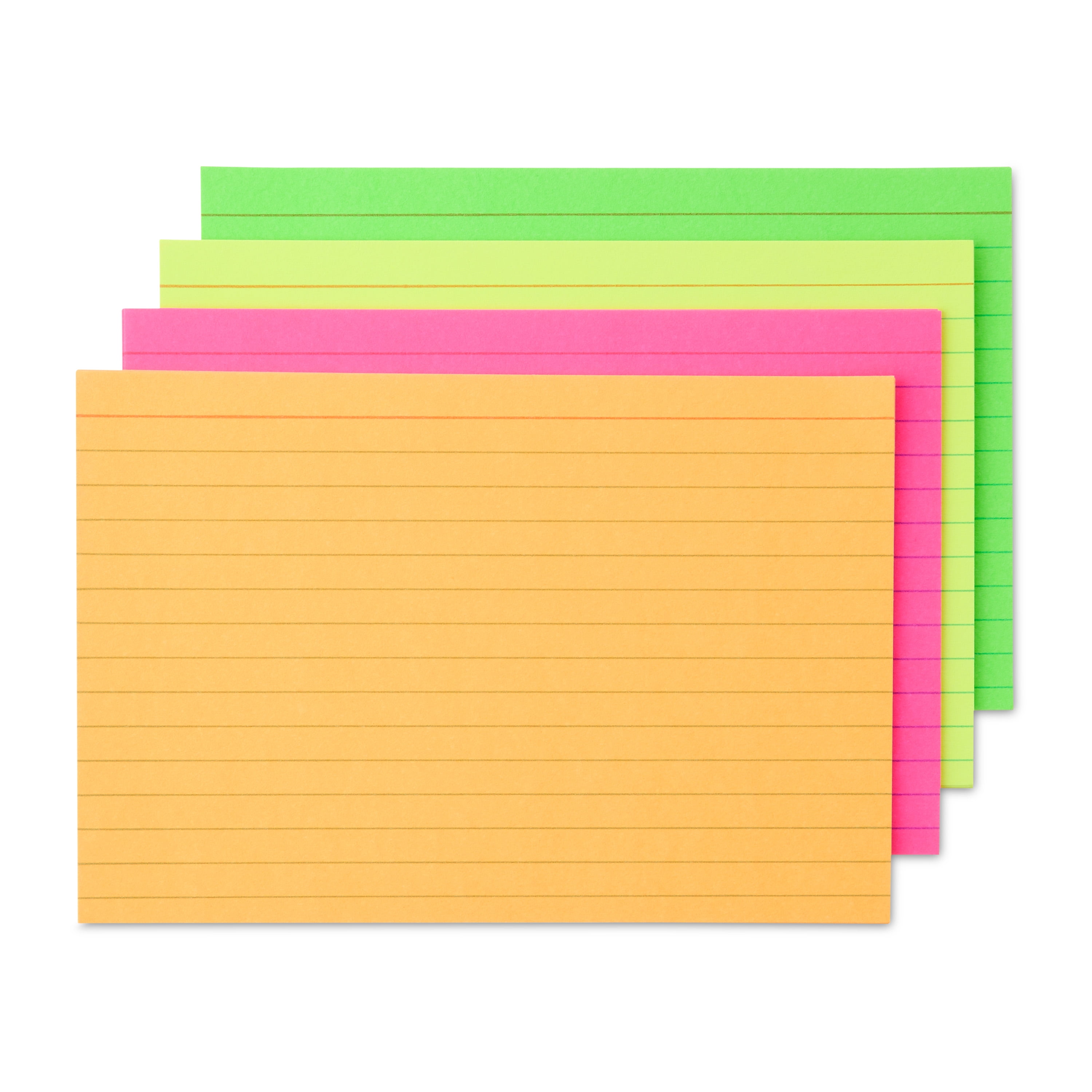 (4 pack) Pen+Gear Ruled Index Cards, Neon, 100 Count, 4 in x 6 in