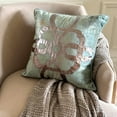 thumbnail image 6 of Euro Pillows, Teal Blue 26"x26" (65x65 cm) Euro Shams, Velvet Greek & Applique & Foil Euro Pillowcases, Geometric Pattern, Modern Style - Greek Brizo, 6 of 10