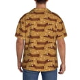 thumbnail image 3 of Fotbe Dachshund Dog Puppy Camisa Estampada de Manga Corta para Hombre, Casual de Verano, Estilo Playero, Sin Arrugas-4X-Large, 3 of 5