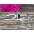 thumbnail image 2 of 2.50 Carat 3Pcs Wedding Ring Set Black Diamond Moissanite Engagement Ring Round Cut Art Deco 10k White Gold, 2 of 5