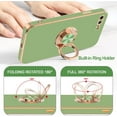 thumbnail image 4 of for iPhone 8 Plus Case & iPhone 7 Plus Case Ring Holder Stand Magnetic Kickstand, Plating Rose Gold Edge Soft TPU Bumper Cover Shockproof Protective Phone Cases Women Girls Boys, Light Green, 4 of 14
