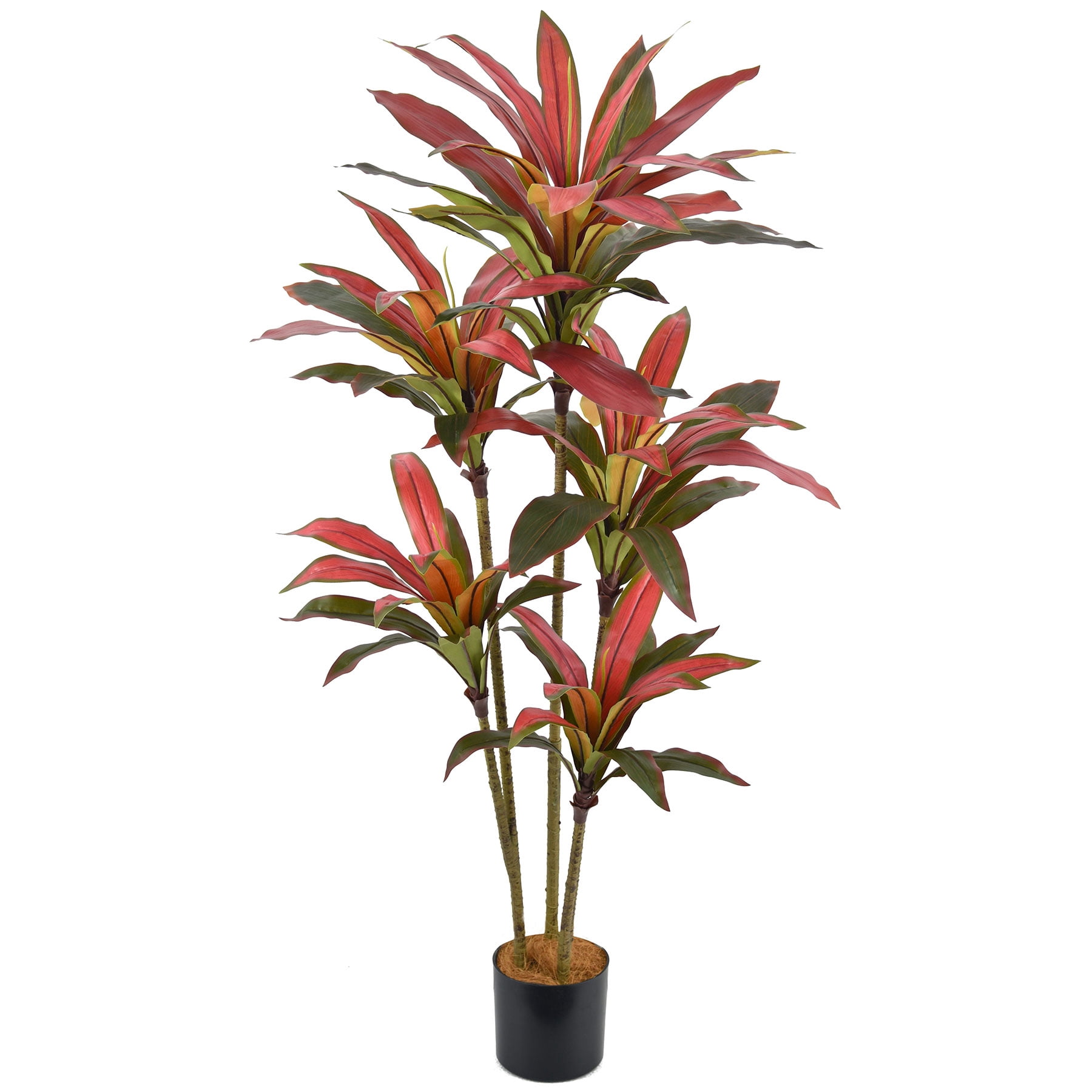 Artificial Dracaena Tree 5ft Tall Large Faux Plants with Realistic Leaves, Fake Tree Floor Plant Dragon Tree for Home Office Indoor Outdoor Decor