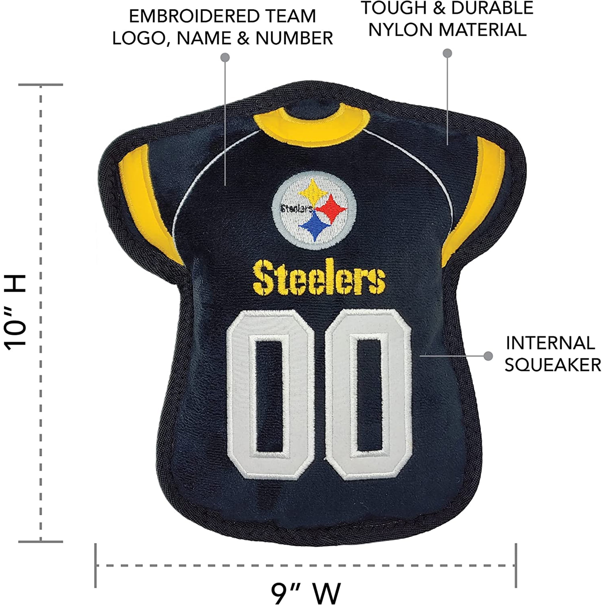 NFL Tough Jersey Pet Dog Toy Premium Quality with Built-in Squeaker Chew Toy