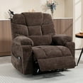 thumbnail image 2 of Power Lift Recliner Chair with Lumbar Pillow and Wireless Charger, SYNGAR Heat & Massage Function Recliner with USB Charging and Cup Holder, Dual Motors, Single Living Room Sofa, Brown, 2 of 13