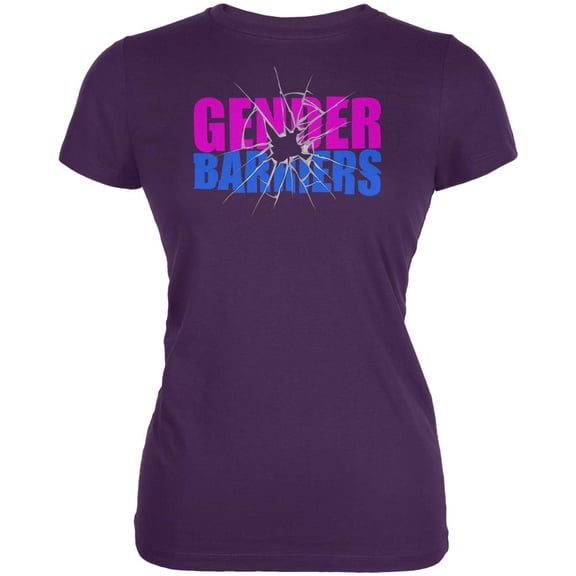 Breaking Down Gender Barriers Juniors Soft T Shirt Purple LG