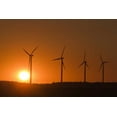 thumbnail image 2 of Grandmaison, Mike 24x17 Black Ornate Wood Framed with Double Matting Museum Art Print Titled - Canada, Somerset Wind turbines at sunset, 2 of 4