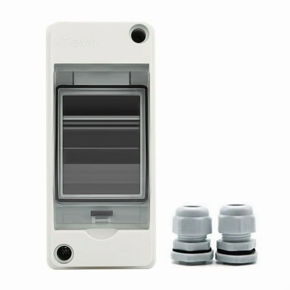 HT-2 IP65 Waterproof Distribution Breaker Box Panel Installation 2 WAY PC Outdoor Electrical MCB Solar Junction Box