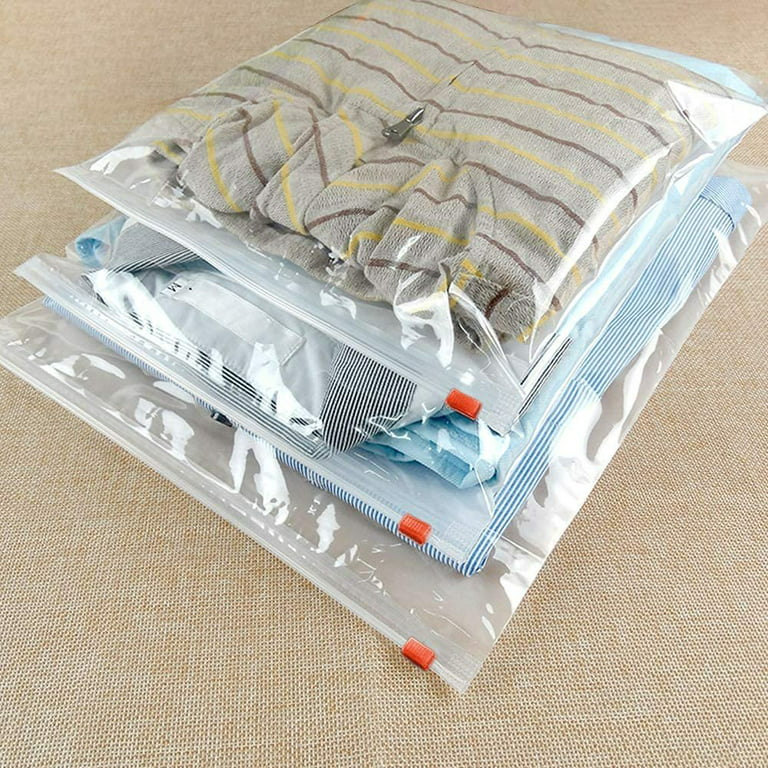 50 Slide Zipper Matte Clothes Storage Bag Portable Travel Frosted Zip Lock  Bags