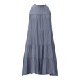thumbnail image 6 of Women's Summer Casual Halter Dress Ruffle Tiered Flowy Short Dress Sleeveless Loose Swing Pleated Boho Mini Sundress, 6 of 7