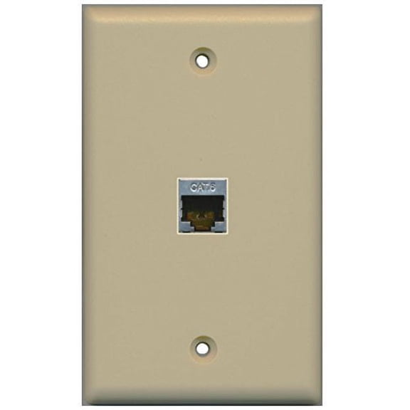 RiteAV - 1 Port Cat6 Shielded Female-Female Wall Plate - Ivory