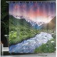 thumbnail image 4 of Ambesonne River Shower Curtain, Georgia Caucasus Hills, 69"Wx84"L, Fern Green Pale Blue, 4 of 5