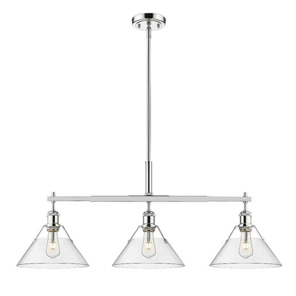 Orwell 3-Light Linear Pendant in Chrome with Clear Glass