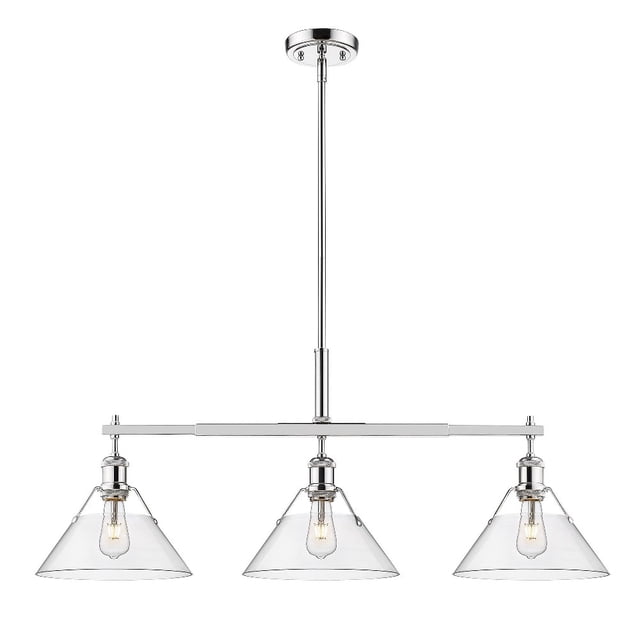 Orwell 3-Light Linear Pendant in Chrome with Clear Glass