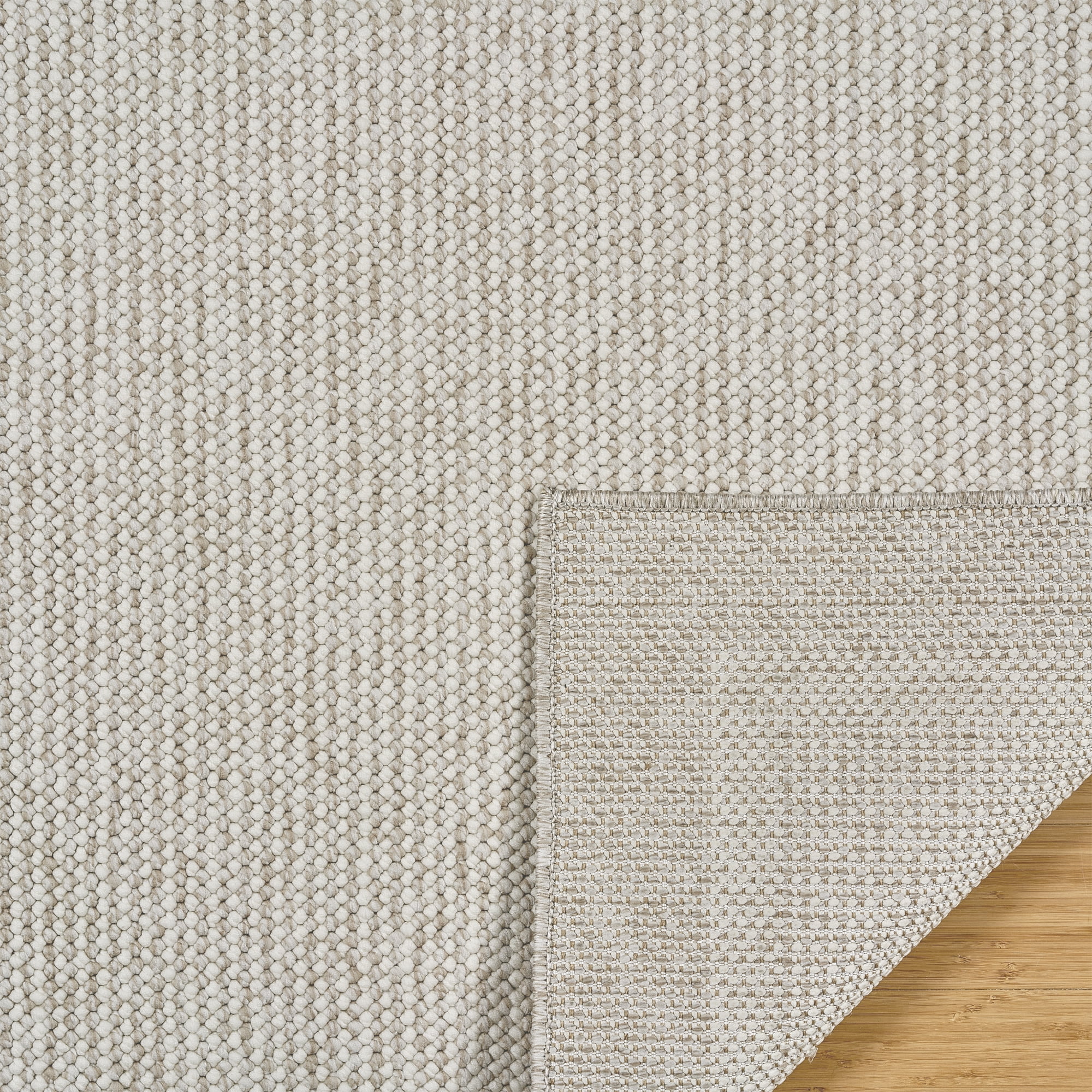 HGTV Soft Weave Mari Modern/ Contemporary Solid Color Beige Area Rug, 4x6