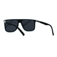 thumbnail image 2 of Polarized Mens Hipster Mob Flat Top Horn Rim Sunglasses Matte Black Black, 2 of 4