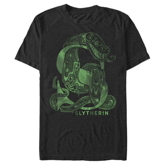 Men's Harry Potter Slytherin S Logo  Graphic Tee Black 2X Large