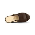 thumbnail image 4 of BLISSFUL STEP Chaussures pour Femmes Talon Compensé Bout Ouvert Espadrilles Mules à Plateforme Café 8,5, 4 of 7