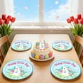 thumbnail image 4 of Fmbmuo Paper Easter Bunny 10 Pcs Plates Decorations, Blue Heavy-Duty Cheerful Cutlery Set for Easter Egg Hunt, 4 of 5