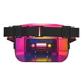 thumbnail image 3 of Zufioo Neon Cassette Tape Print Square Double Layer Waist Bag, Durable & Stylish Fanny Pack with Zippered Pockets and Adjustable Strap for Outdoor & Daily, 3 of 9