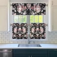 thumbnail image 3 of Pioneer Kitchen Curtains and Valance Set 24 Inch Tier Rose Plant Leaves Flowers Garden Curtains Small Drapes for Cafe Living Room Bathroom Farmhouse 3 Pieces Set Rod Pocket, 3 of 6