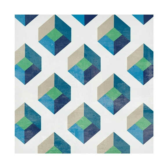 Canvas Wall Art - Melissa Wang 'Little Cubes II' Wall Art for Living Room, Bedroom, or Office Décor by Trademark Fine Art - 14 x 14 Inches