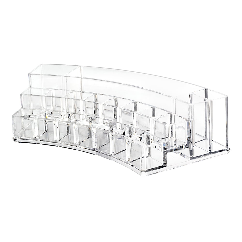 K-Cliffs Clear Acrylic Makeup Organizer w/19 Compartments /Lipsticks Nail Polish/Brushes Organizer.