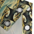 thumbnail image 4 of Ambesonne Abstract Grommet Curtain, Contemporary Roundy Waves, 50"x120", Ivory Slate Blue Marigold, 4 of 5
