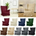 thumbnail image 2 of Wing Back Chair Covers for Dining Room Chair Wingbacks Textured Chair Protectors with Pleated Skirt for Chair, 2 of 8