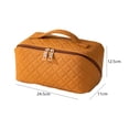thumbnail image 3 of Difusor De Aceite Esencial Bolsa de cosméticos de PU Caja de maquillaje a cuadros de gran capacidad para regalos navideños (Camello) Likrtyny Cuidado Belleza, 3 of 9