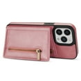 thumbnail image 4 of ELEHOLD Zipper Wallet Case for iPhone 14 Pro 6.1 inch,Made of Premium Vegan Leather and Soft TPU with Shockproof Full Body Protection Magnetic Kickstand and Card Slot Case, Rosegold, 4 of 9