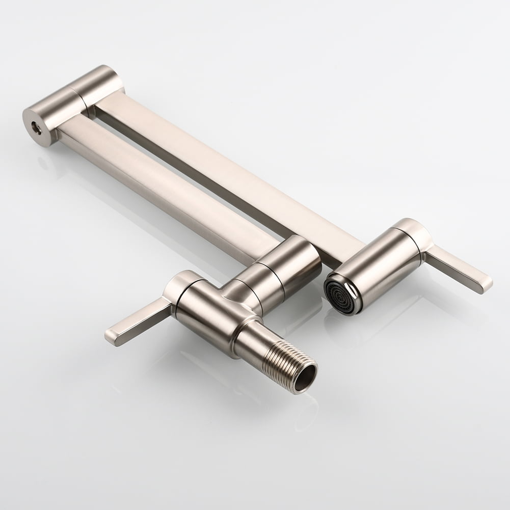 Kepooman Foldable Bathroom Faucet, Wall Mount Bathroom Kitchen Sink Brushed Sink Faucet, Nickel Kepooman Foldable Bathroom Faucet, Wall Mount Bathroom Kitchen Sink Brushed Sink Faucet, Nickel