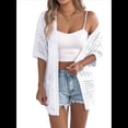 thumbnail image 2 of Cárdigan de Crochet de Verano para Mujer, de Corta, Estilo Bohemio, de Punto, de Gran Tamaño, con Abertura Frontal, Color , Talla M, 2 of 10