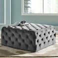 thumbnail image 1 of Belham Square Charcoal Velvet Tufted Ottoman, 1 of 4