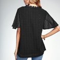 thumbnail image 4 of TUGOXIE Ruffle Cute Tops Black Boho Loose Fit Casual V Neck XL, 4 of 7