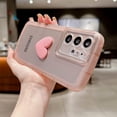 thumbnail image 4 of Compatible with Samsung Galaxy S21 Ultra Phone Case Women Cute 3D Love Heart Case Camera Lens Protection Soft Shockproof Clear Case for Galaxy S21 Ultra 6.8 inch (Pink), 4 of 10