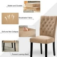 thumbnail image 3 of Foredo Velvet Dining Chairs, Modern Upholstered Dining Room Chair, Side Chairs with Button Tufting and Nailhead Trim for Kitchen Dining Room, Set of 2, Tan, 3 of 7