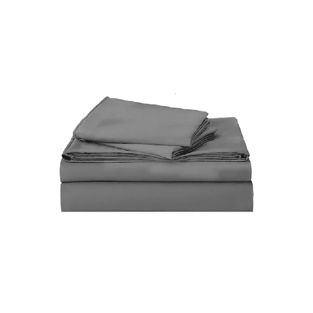 Juego De Sabanas Individuales 100% Poliéster Microfibra 3 Pz Color Gris Obscuro