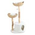 thumbnail image 4 of Wliqien 46" Modern Cat Tree, Solid Wood Cat Condo with 2 Baskets, Scratching Post, Indoor Large Cat Climbing Tower with Hiding Enclosure, 4 of 6