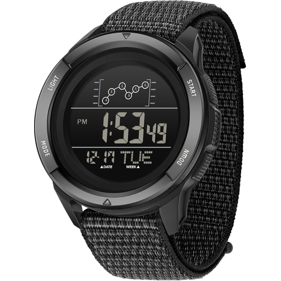 Military Watches for Men Tactical Digital Sport Watch Waterproof Army Outdoor Nylon Strap Electronic Mens Watch LED Luminous Alarm Stopwatch Relojes para Hombres