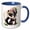 Blue/White, variant on 3drose, Cute Floral Skunk Illustration, 11oz Two-tone Black Mug