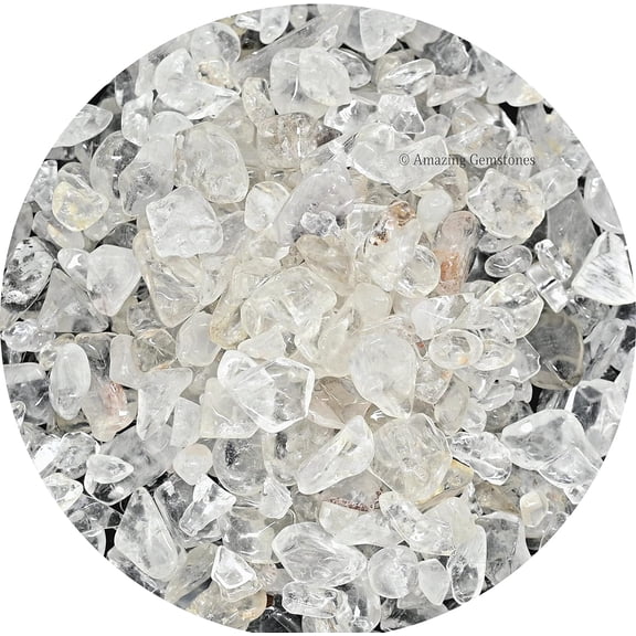 Clear Quartz (2nd grade) Crystal Chips - Healing Crystals Tumbled Chips Gemstone Beads (1000 Carat)