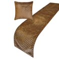 thumbnail image 5 of The HomeCentric King / Queen / Twin Brown Decorative Bed Runner Full 68"x18" Bed Runner WITH One Pillow Cover, Geometric Bed Scarf on Velvet fabric - Geolux Legacy Brown, 5 of 8