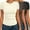 Black/Chestnut Brown/Beige, variant on Short Sleeve Shirts for Women Basic Tees Slim Fit Crew Neck Tops Trendy Summer Black/Dark Gray/Beige
