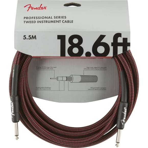 Cable de instrumentos Fender Professional Series Tweed de 5,6 m